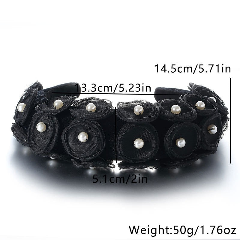 Fashionable fabric pearl flower Hair accessories - Fashionner