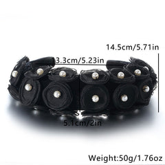 Fashionable fabric pearl flower Hair accessories - Fashionner