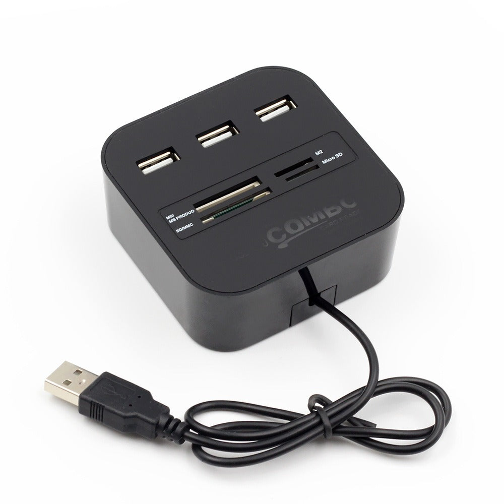 USB HUB Combo All In One USB 2.0 Micro SD High Speed Card Reader 3 Ports Adapter Connector For Tablet PC Computer Laptop - Fashionner