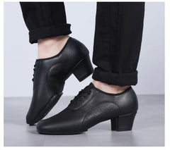 Genuine leather men's Latin dance shoes - Fashionner