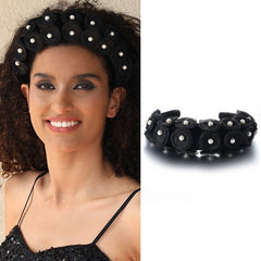Fashionable fabric pearl flower Hair accessories - Fashionner