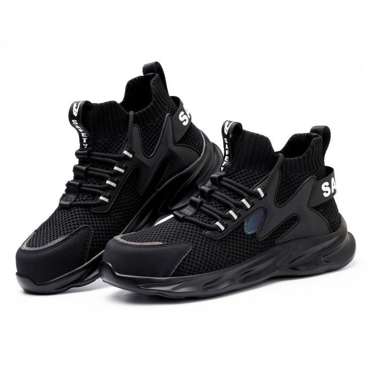 New Breathable Men's Summer Anti-Smashing And Anti-Puncture Work Shoes Lightweight Steel-Clad Head Site Safety Shoes - Fashionner
