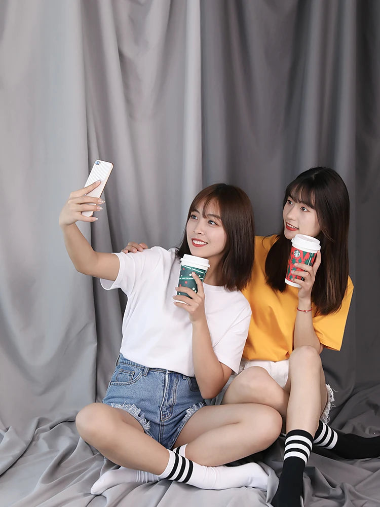 Photoshoot Thicken 95g/m2 Photography Backdrops Cloth White Grey Background Screen Life Photoshoot Fotos Live Broadcast Fotografia Curtain - Fashionner