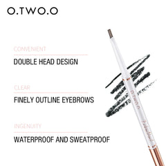 1pc Ultra Slim Triangle Eyebrow Pencil Waterproof Smudge Eyebrows Pen Tattoo Cosmetics Dark Brown Grey Color - Fashionner