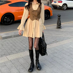 Vests Women Solid Double Breasted Spring Feminine Trendy Sleeveless Crops Vintage Casual Comfortable All-match High Street Mujer - Fashionner