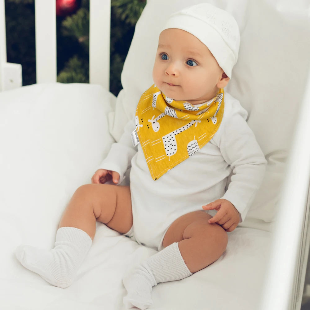 Boys Bandana Drool Bibs 100% Organic Cotton Bibs for Boys & Girls, Super Soft Absorbent Feeding Bibs Newborn Cartoon Towel - Fashionner