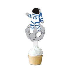 Party Outer Space Astronaut Cupcake Topper Universe Series Cake Toppers For Universe Planet Birthday Party Dessert Props Festive Decor - Fashionner