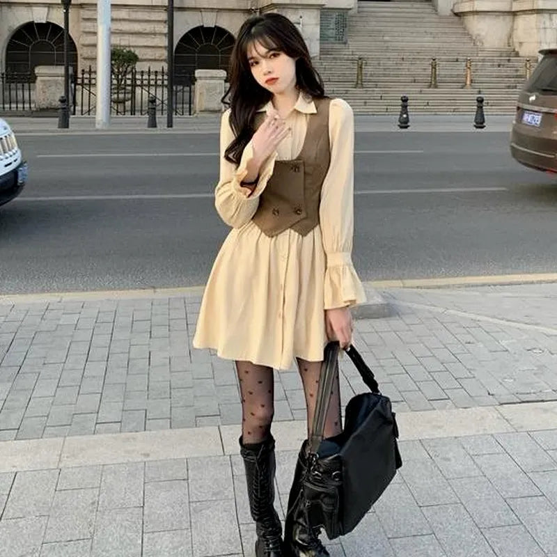 Vests Women Solid Double Breasted Spring Feminine Trendy Sleeveless Crops Vintage Casual Comfortable All-match High Street Mujer - Fashionner