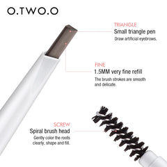 1pc Ultra Slim Triangle Eyebrow Pencil Waterproof Smudge Eyebrows Pen Tattoo Cosmetics Dark Brown Grey Color - Fashionner