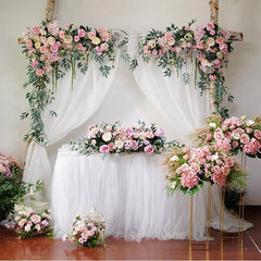 10m X 48cm Wedding Decoration Organza Crystal Sheer DIY Wedding Flowers Arch Tulle Roll Backdrop Hanging Decor Party Supplies - Fashionner