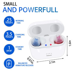 Rechargeable Hearing Aids V30 Intelligent Audifonos Mini Inner Ear for Elderly Sound Amplifier for Deafness with Charging Case - Fashionner