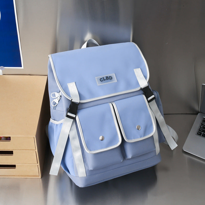 Color Matching Student Schoolbag Korean Style Versatile Large Capacity - Fashionner