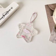 Japanese And Korean Simple Glitter Five-pointed Star Hard Card Folder Student Card Cover