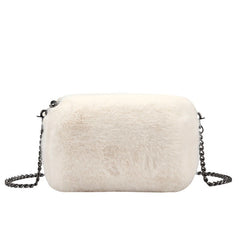 Women's Fashion Plush Chain Shoulder Bag - Fashionner