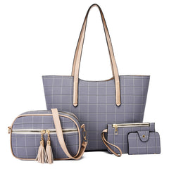 New Korean Fashion Four-piece Set Texture Shoulder Women Hand-carrying Crossbody Bag - Fashionner
