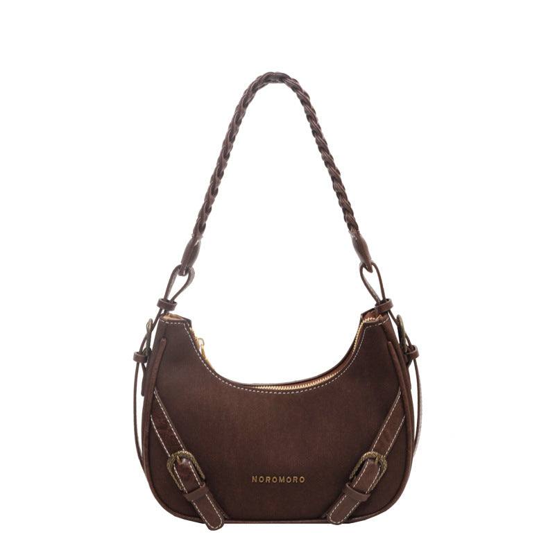 Retro Underarm Baguette Shoulder Selenodont Bag - Fashionner