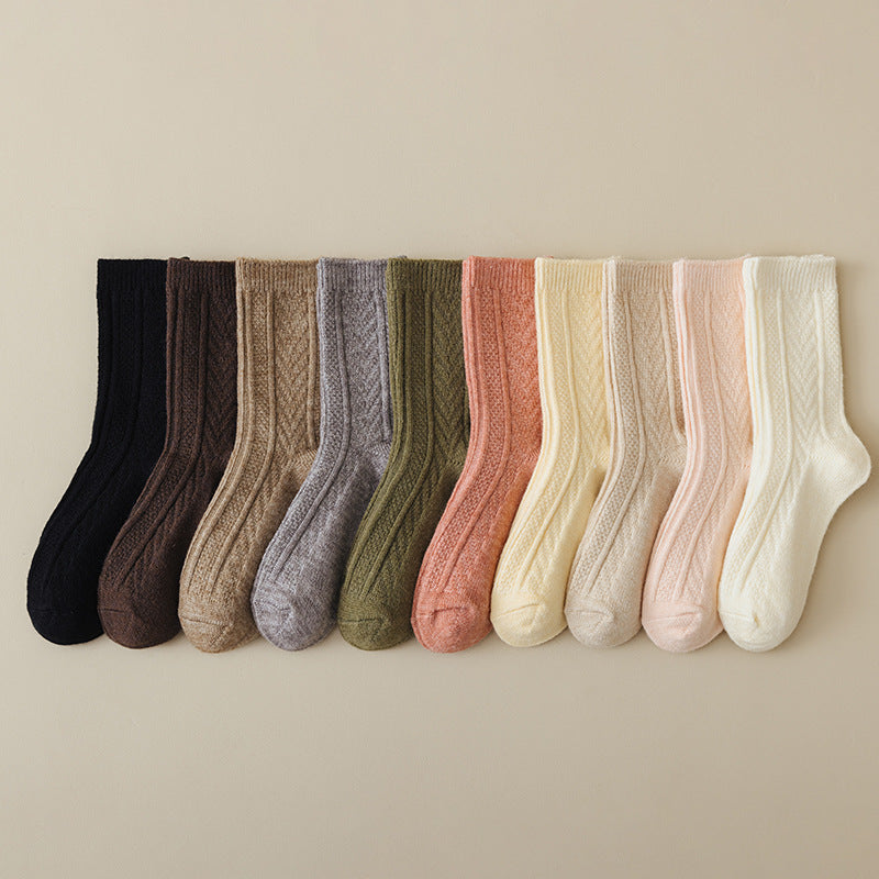 Girl Thickened Warm Lock Warm Wool Socks - Fashionner