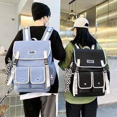 Color Matching Student Schoolbag Korean Style Versatile Large Capacity - Fashionner