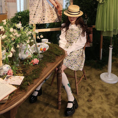 Suspender Non-mainstream Sleeveless Vest Floral Skirt - Fashionner