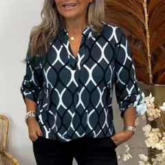 Springsummer Cross-border Hot Geometric Print Shirt - Fashionner