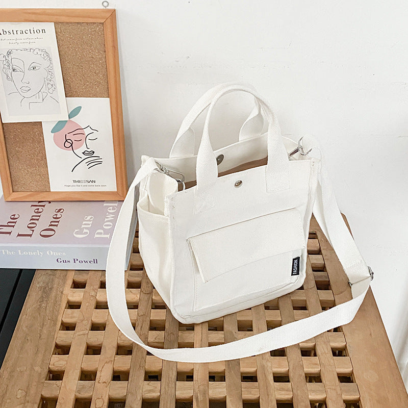 Three-dimensional Multi-pocket Canvas Crossbody Bag - Fashionner