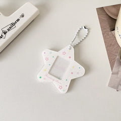 Japanese And Korean Simple Glitter Five-pointed Star Hard Card Folder Student Card Cover