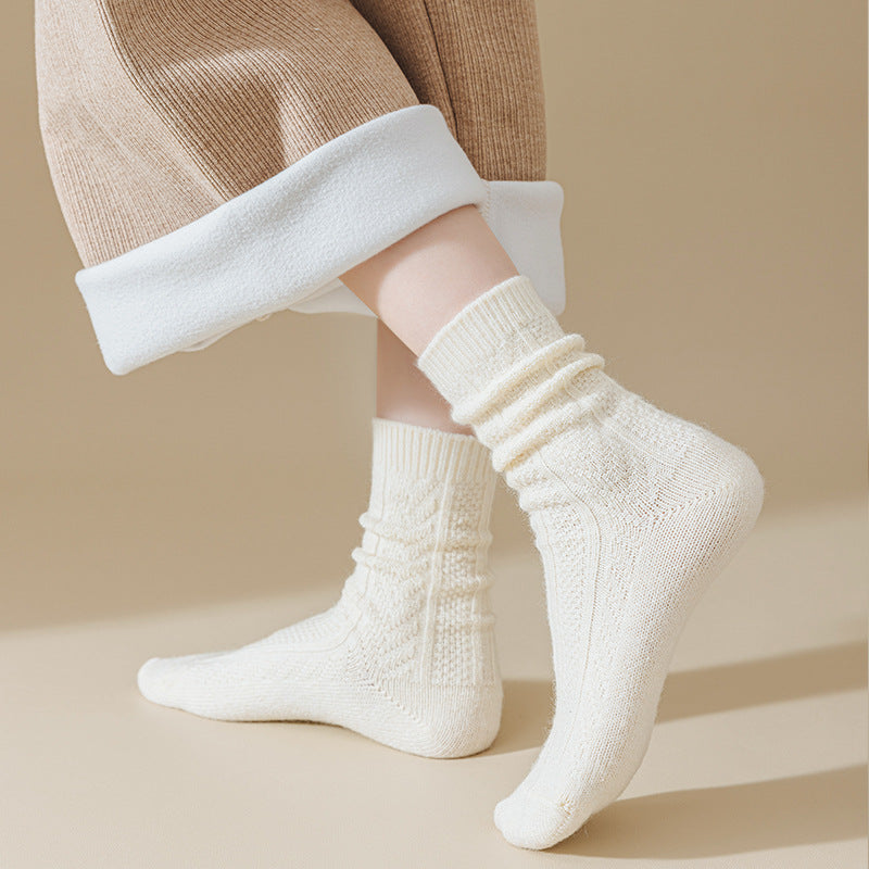 Girl Thickened Warm Lock Warm Wool Socks - Fashionner