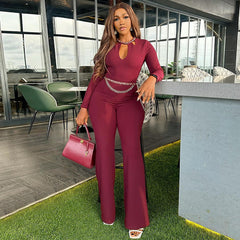 Women's Slim-fit High-waist Wide-leg Trousers - Fashionner