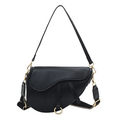 Fashion Crossbody Saddle Solid Color Single-shoulder Bag - Fashionner