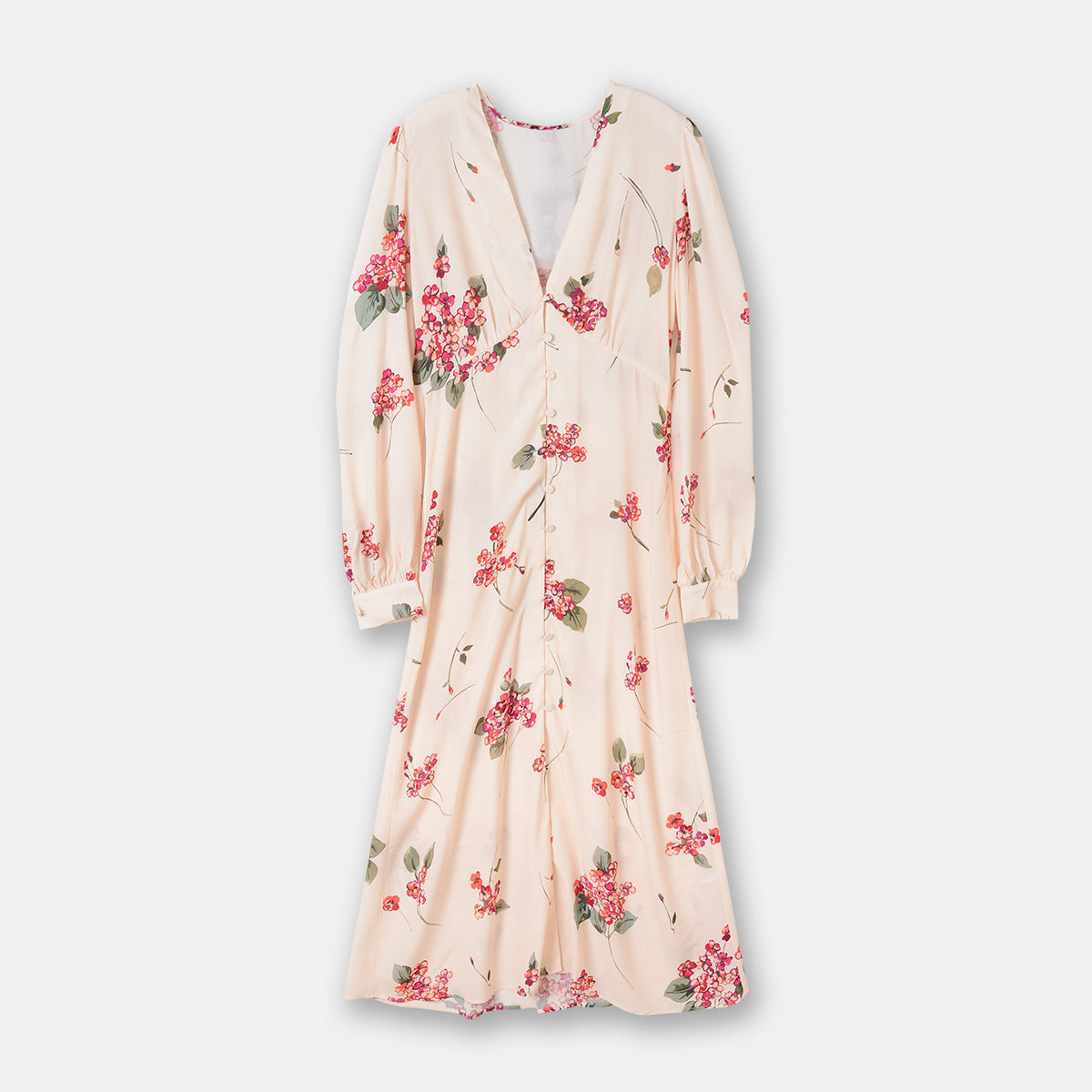 Women's Autumn Long Sleeve V-neck Tight Waist Temperament Slimming Skirt - Fashionner