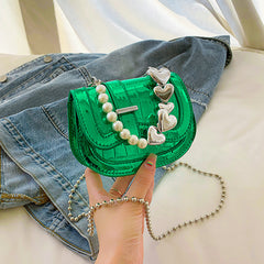New Laser Pearl Tote Saddle Girl Mini - Fashionner