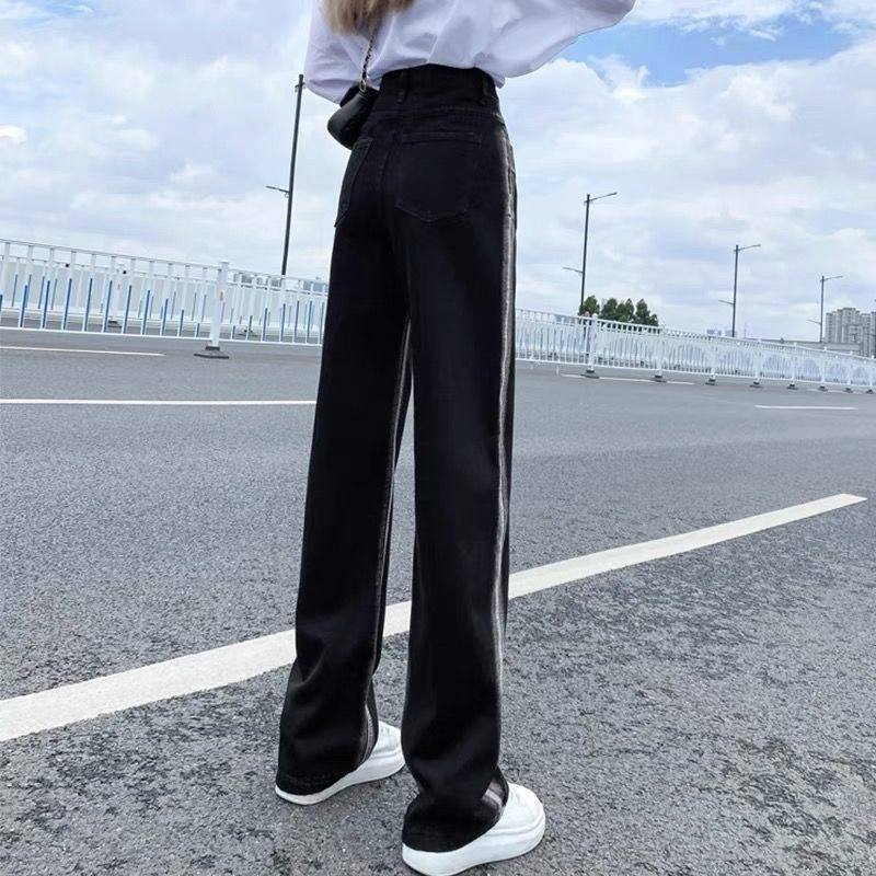 Black Gradient Straight Jeans - Fashionner
