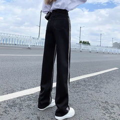 Black Gradient Straight Jeans - Fashionner