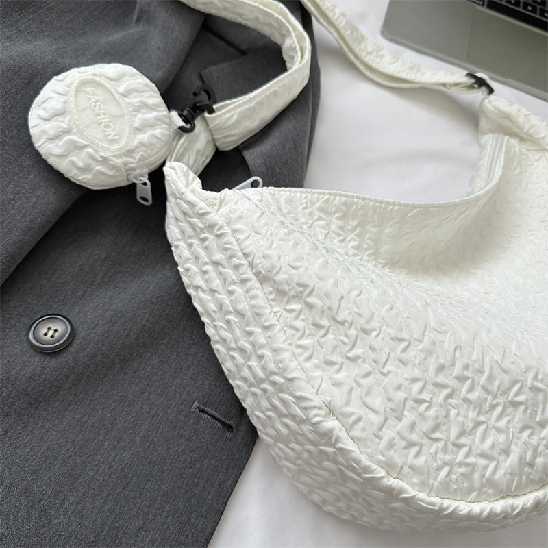 South Korea Ins Girl's Fashionable Cloud Puff Flower Shoulder Bag - Fashionner