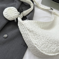 South Korea Ins Girl's Fashionable Cloud Puff Flower Shoulder Bag - Fashionner