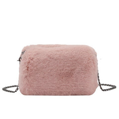 Women's Fashion Plush Chain Shoulder Bag - Fashionner