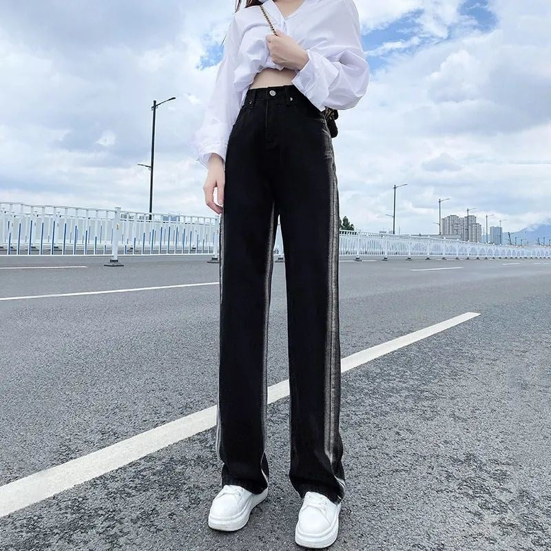 Black Gradient Straight Jeans - Fashionner