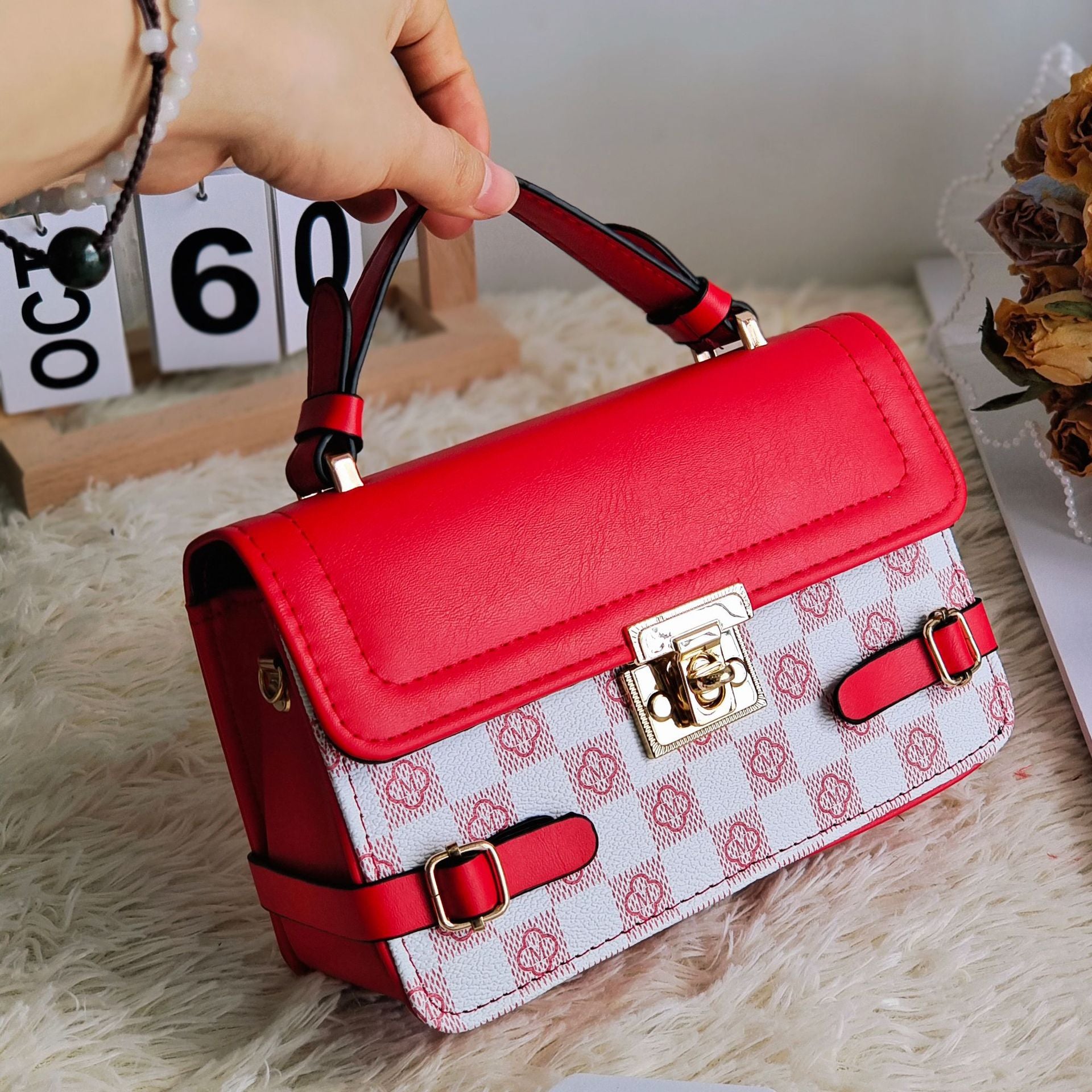 Comfortable Retro Small Square Pattern Ethnic Crossbody Bag - Fashionner