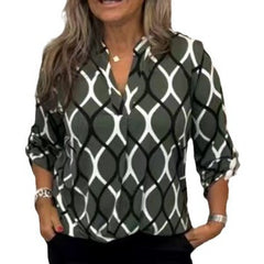 Springsummer Cross-border Hot Geometric Print Shirt - Fashionner