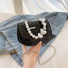 New Laser Pearl Tote Saddle Girl Mini - Fashionner
