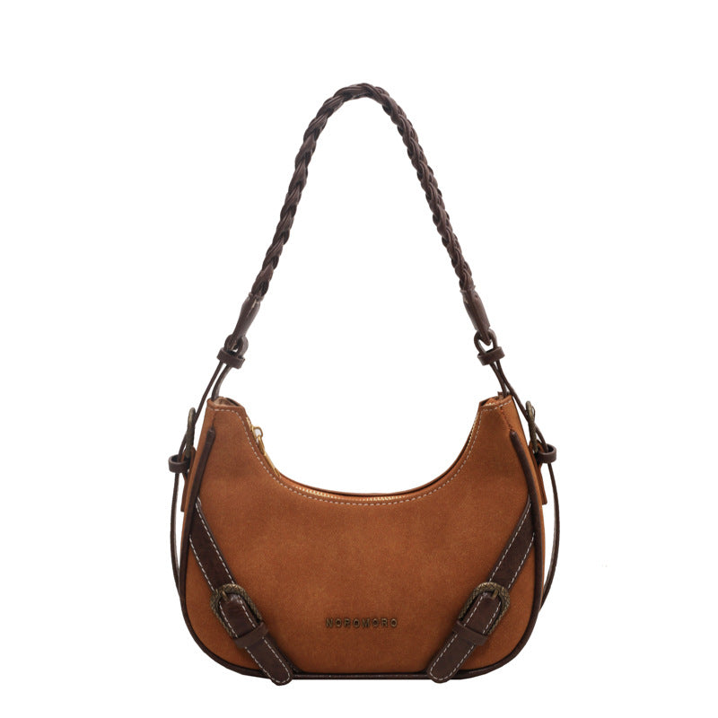 Retro Underarm Baguette Shoulder Selenodont Bag - Fashionner