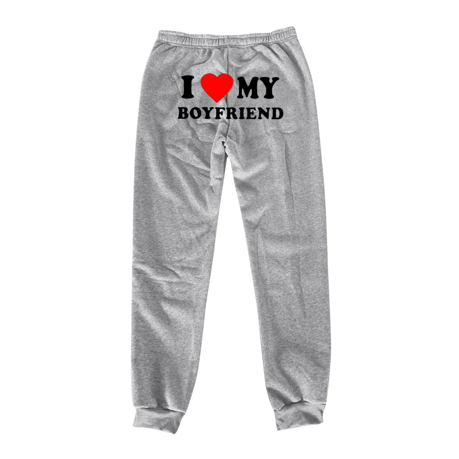 I Love MY BOYFRIEND Printed Trousers Casual Sweatpants Men And Women Sports Pants - Fashionner