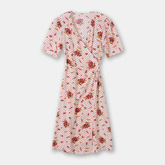 23 Early Autumn New Polka Dot Print Dress French Retro Flower - Fashionner