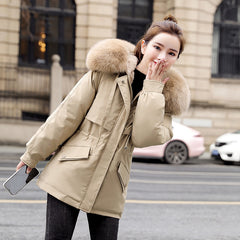 New Fleece-lined Mid-length Big Fur Collar Thicken Cotton Clothes Coat - Fashionner