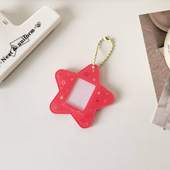 Japanese And Korean Simple Glitter Five-pointed Star Hard Card Folder Student Card Cover