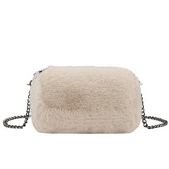 Women's Fashion Plush Chain Shoulder Bag - Fashionner