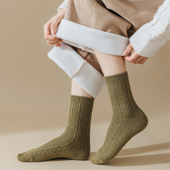 Girl Thickened Warm Lock Warm Wool Socks - Fashionner