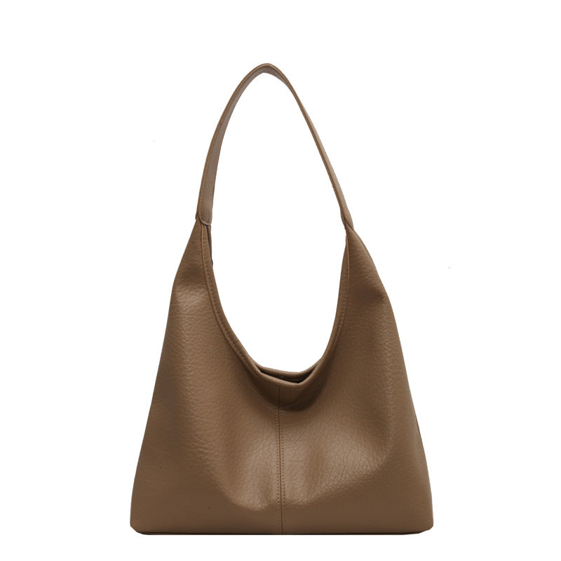 2Pcs Handbags Large Capacity Bag Women Underarm Korean Style Soft Pu Leather Shopping Shouder Bags With Small Wallet - Fashionner