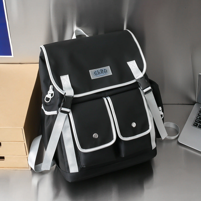 Color Matching Student Schoolbag Korean Style Versatile Large Capacity - Fashionner
