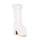 Fur Boots Platform Platform High Heel Women's High Boots - Fashionner